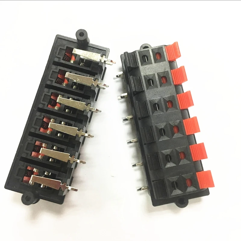 12Pcs Speaker Terminals 12 Terminals 6(Dual Row) Test Clip Momentary Operation