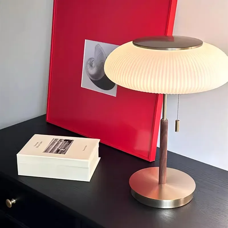 for Medieval Bauhaus Model House Matsutake Table Lamp Retro Light Luxury Decoration for Living Room Bedroom Study Bedside