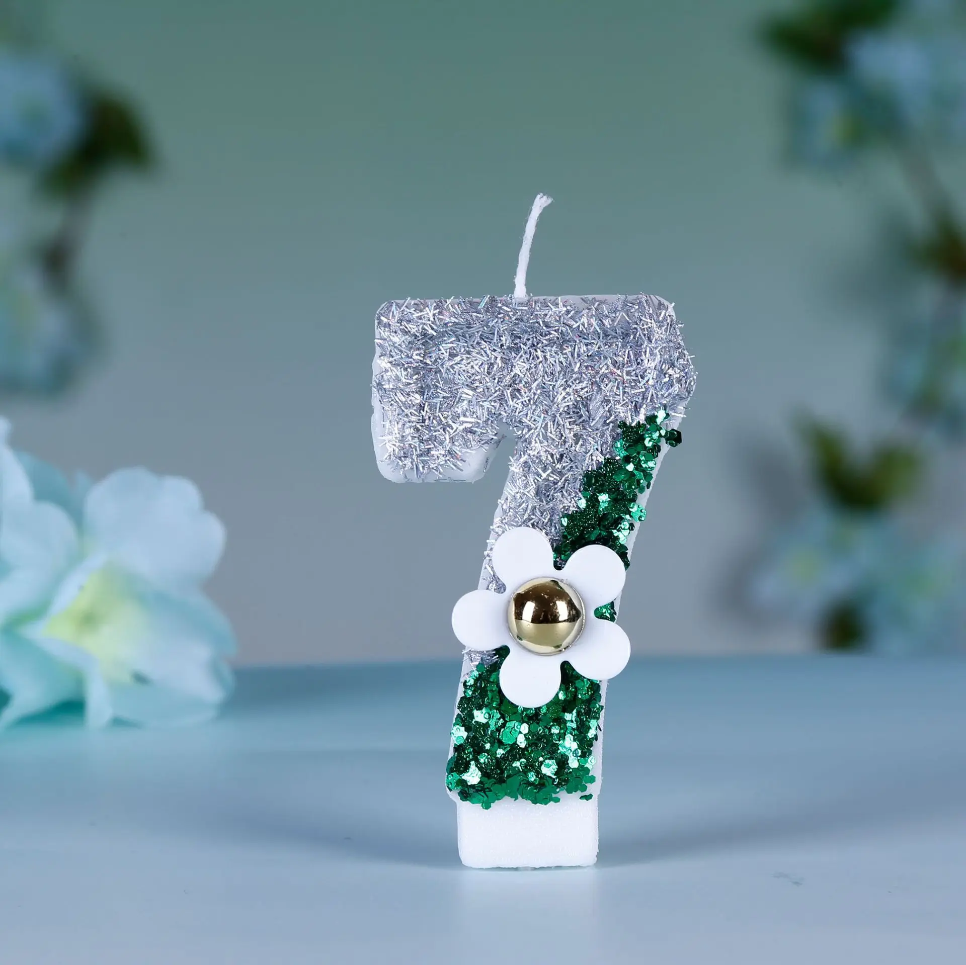 Velas con números temáticas de flores de mayo, adorno para tarta de cumpleaños envuelto individualmente, decoración para fiesta de primavera, regalo elegante, celebraciones especiales
