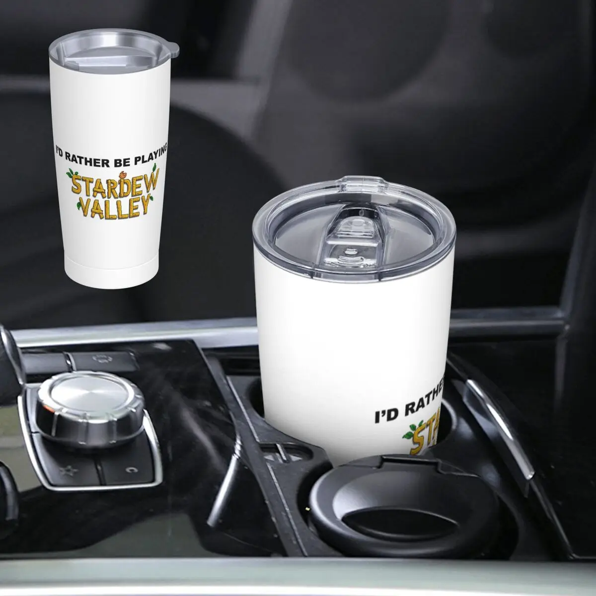 I'd Rather Be Playing Stardew Valley Stainless Steel Tumbler Vacuum Insulated Mug Thermal Cold Bottle Straws With Lid 20oz