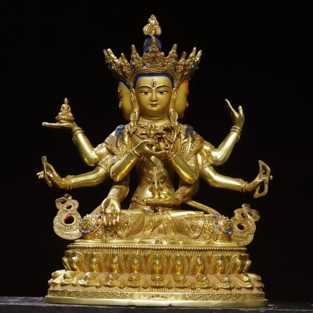 Copper gilt painting [Zunsheng Buddha Mother] Height 30 cm Width 21 cm Thickness 15 cm Weight 3 kg