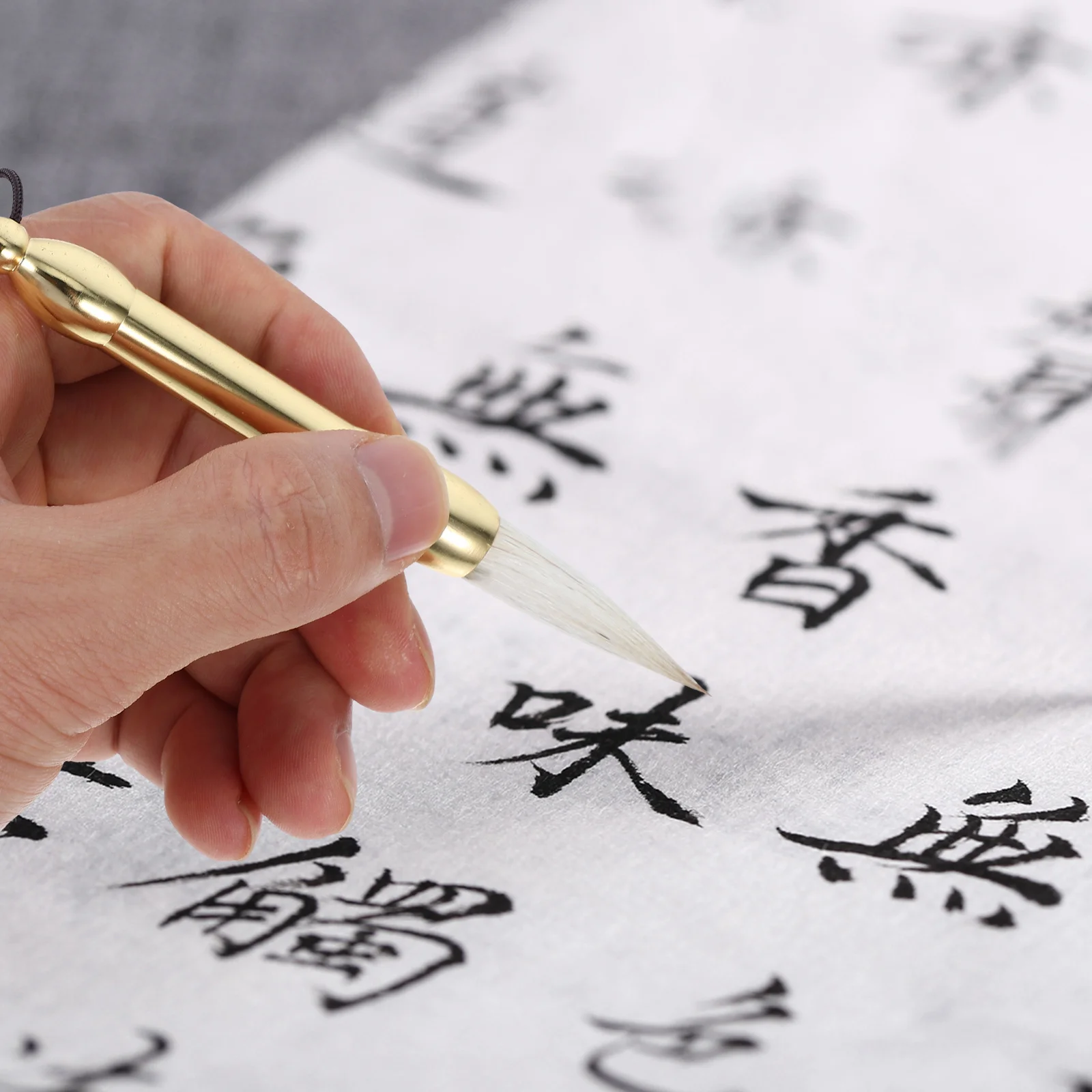 Mini Pocket Chinese Calligraphy Brush Copper Handle Soft Tip Smooth Writing Ink Brush for Painting Drawing Calligraphy