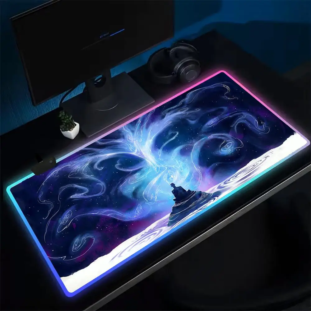 

Gamer A-Avowed Mouse Pad Anime Gaming Mouse Pad LED Table Pads Backlit Rubber Desktop XXL RGB Desk Mats