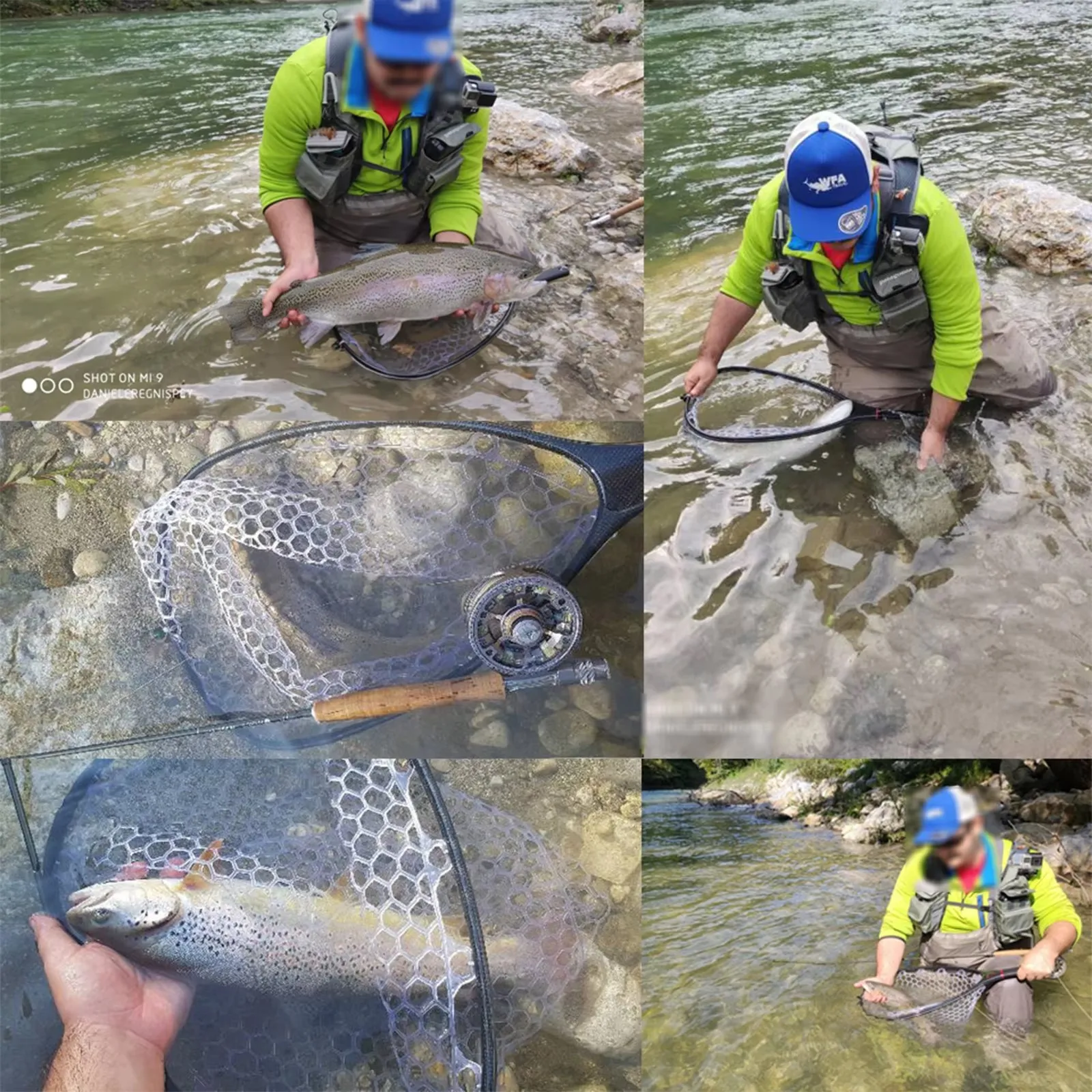 MAXCATCH Carbon Fiber Landing Net Rubber Mesh Lightweight Strong Handle Trout Salmon Fly Fishing Hand Net Durable Fishing Tool - view 6
