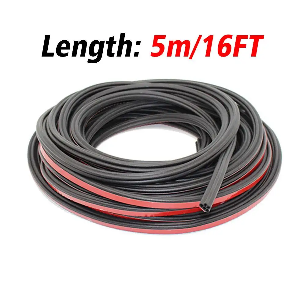 

16FT Car Door Weatherstrip Rubber Seal Strip 2-Layer Waterproof Noise Insulation Weather Strip Sealing Protector For Hood T W7L3