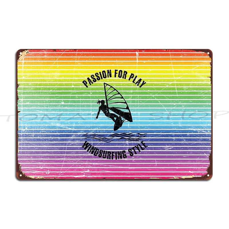 Trailblazing the Waves The Windsurfing Windsurfer Girl Metal Sign Wall Pub Wall Cave Party Bar Cave printed  Tin Sign Poster