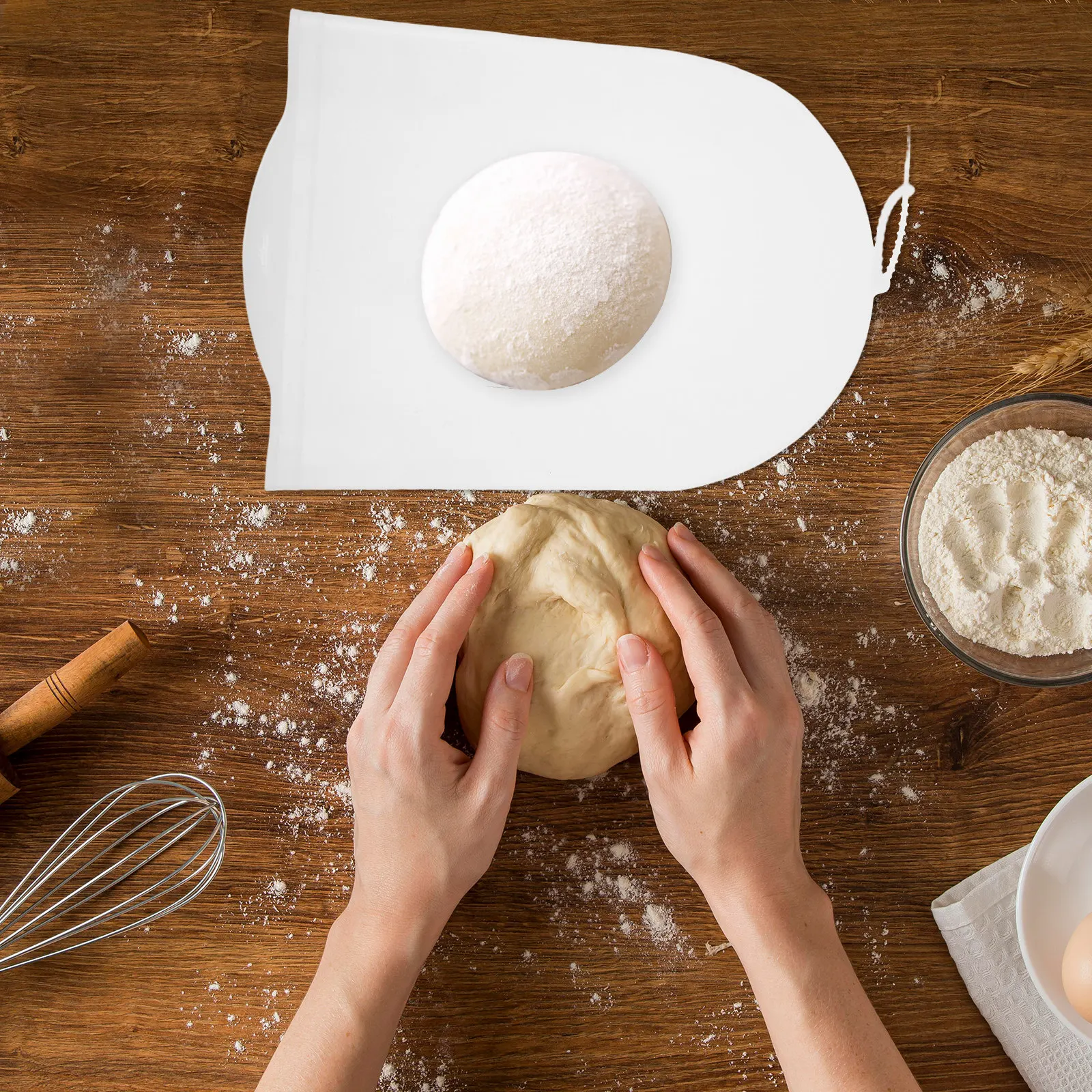 Silicone Dough Bag Kitchen Kneading Tool Reusable Cable Tie White Food-Grade Bread Flour Mixing Baking Flour Bag