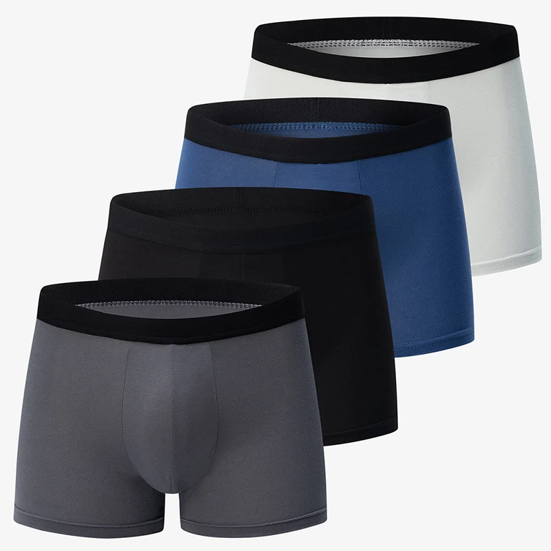 4 pack evropa a americe rozměr pánské celistvý barva sexy německý boxer spodky antibakteriální prodyšné plus rozměr pánské šortky spodky