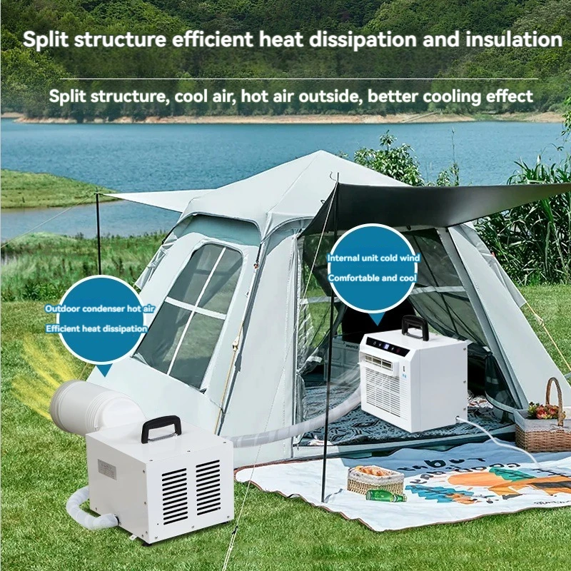 Wire control/remote control split mobile air conditioner portable wall-mounted free-installation camping tent 3000btu 110v/220v
