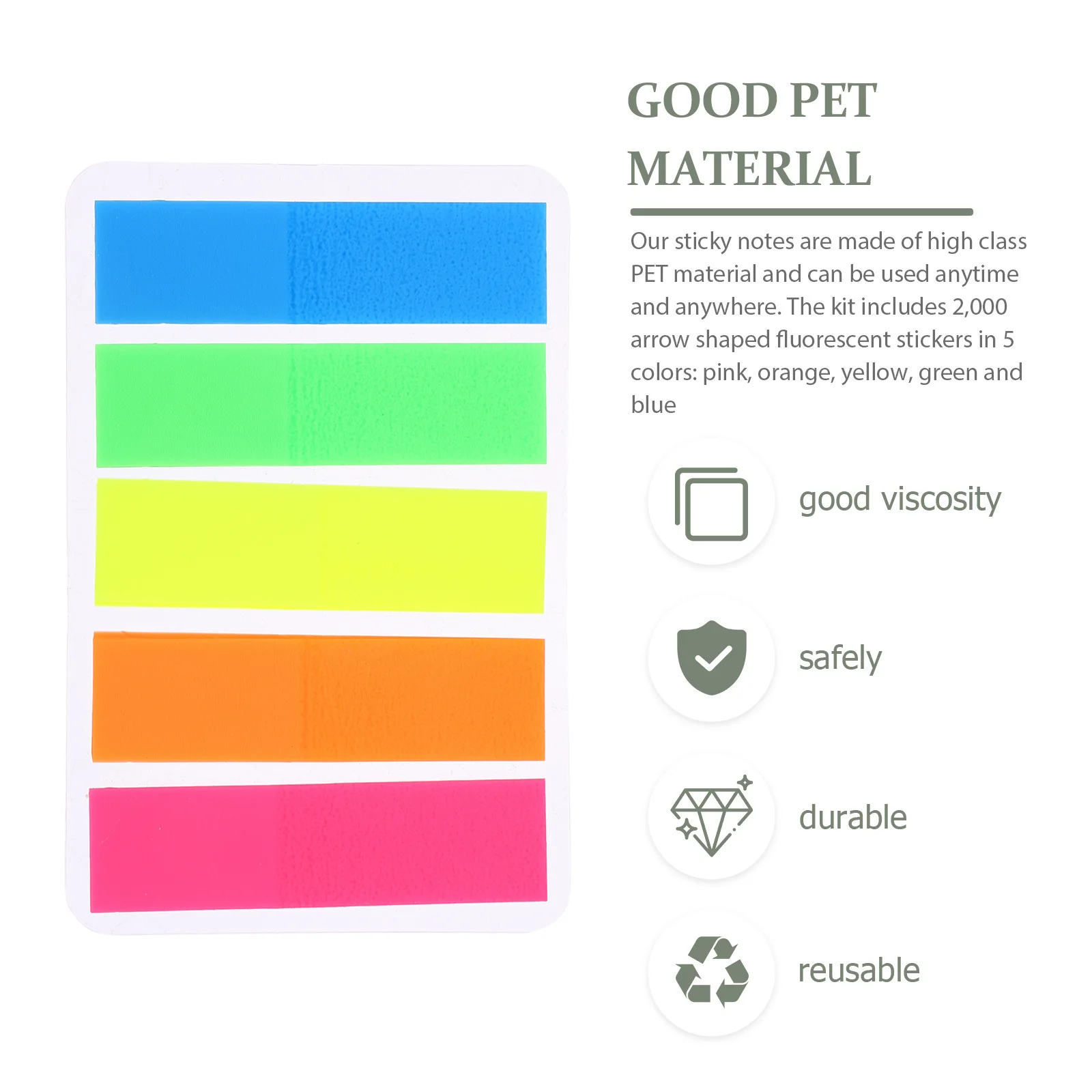 

2000 Sheets Convenient Label Stickers Portable Book Tabs Pet Household Multi-Function Sticky Tabs Note Supplies