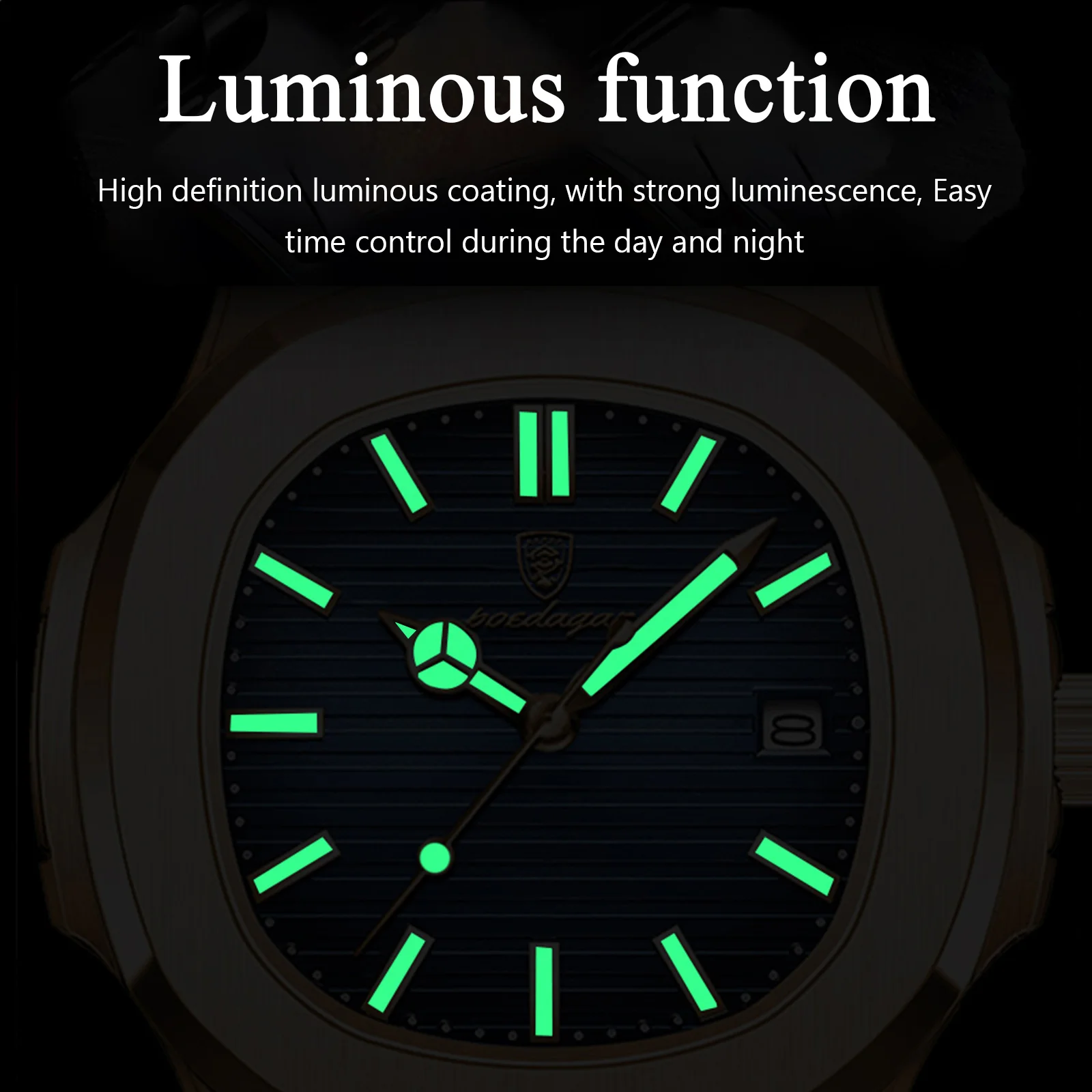 POEDAGAR Fashion Military Men Clock Waterproof Luminous Date Week Man Wristwatch Stainless Steel Quartz Men's Watches Male Reloj
