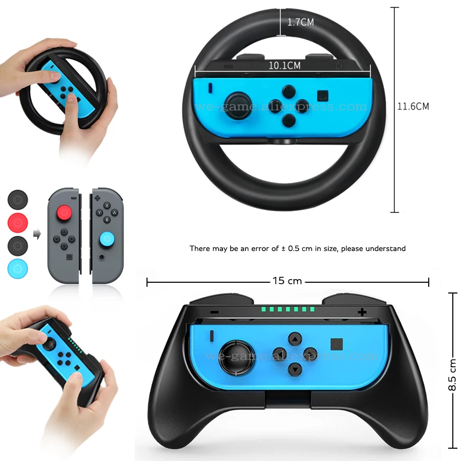 NintendoSwitch Accessories Racing Steering Wheel Nintend Switch Handle Grips Nitendo Joycon Cap for Nintendo Switch OLED Gamepad