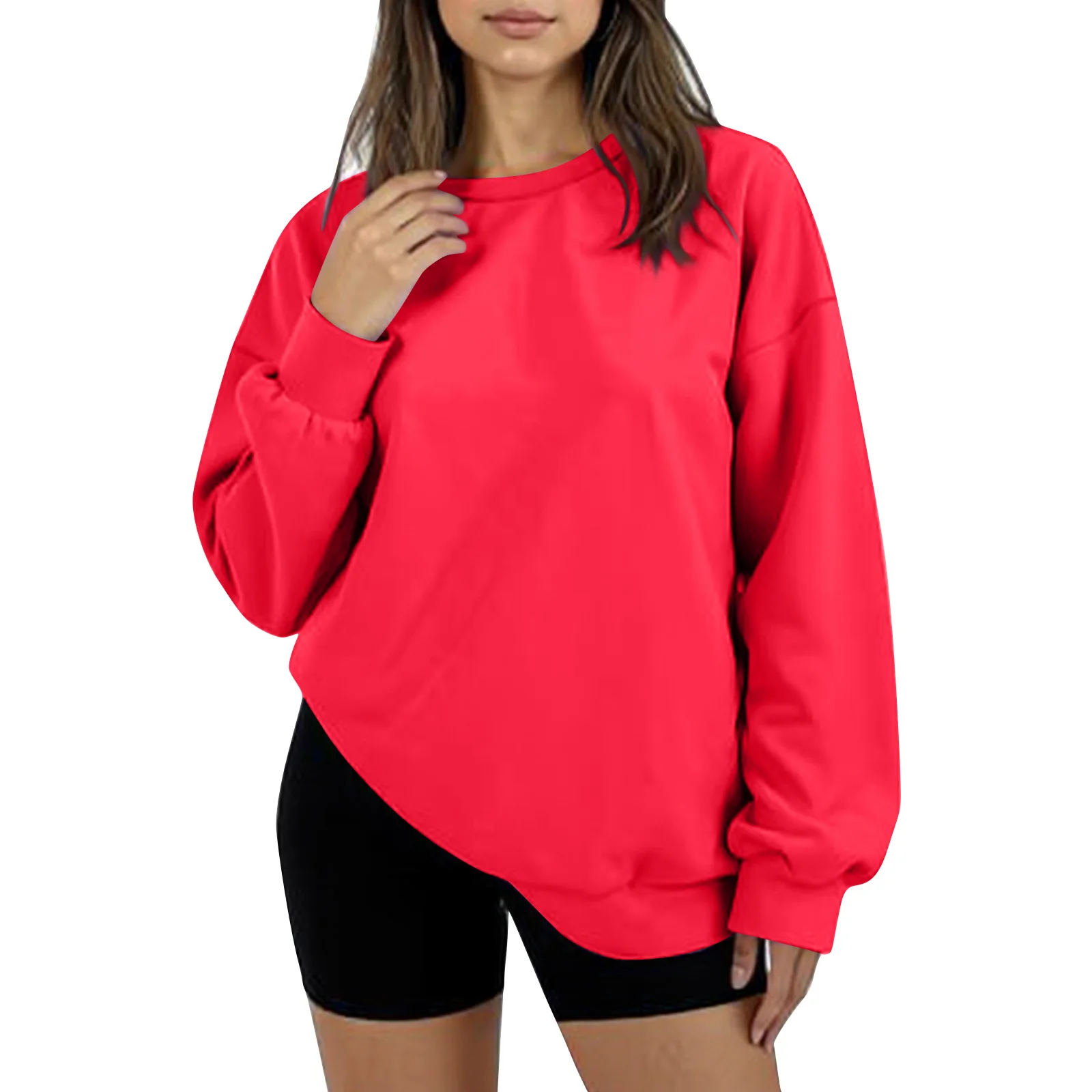 بلوفر نسائي بقلنسوة برقبة كبيرة الحجم من الصوف كاجوال مريح ملابس علوية ملابس نسائية #1