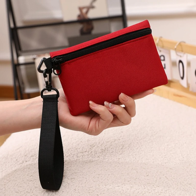 Simple Zipper Canvas Mini Coin Purse Solid Color Money Pocket Cute Mini Wallet Storage Pouch For Women Men Kids