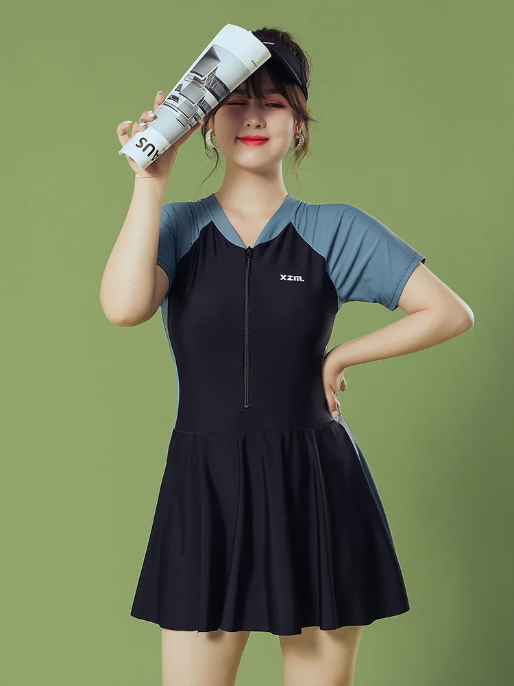 

Новый термокупальник больших размеров для женщин 2026 года: консервативный, высокоэластичный, из нейлона, спандекса и полиэстера