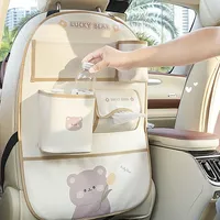 1PC Car Holder Seat Back Storage Bags Anti Kick Mat Protector for Kids Detachable Pockets Tablet Phone Stand Trash Bin