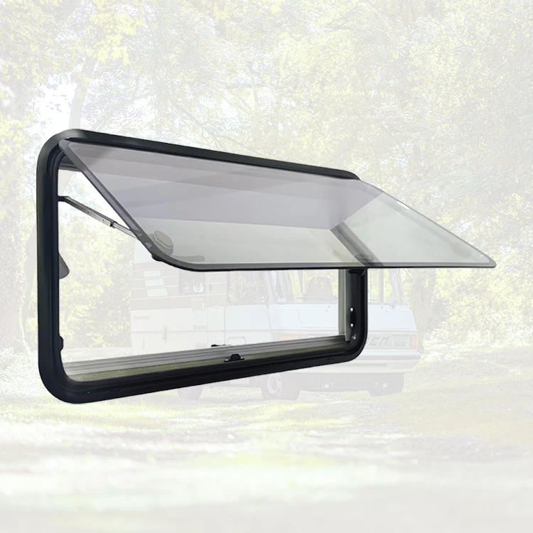 Best quality RV Window rounded corner external window Double acrylic glass with sunshade and anti-mosquito netting Internal