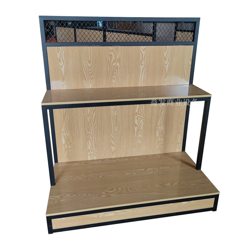 

Supermarket custom steel wood rice noodle rack grain and oil display rack dry goods cabinet grain rack multi-layer display pile