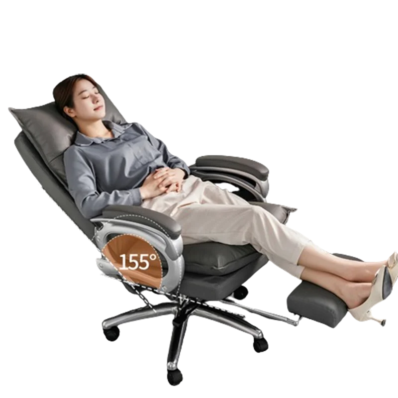 Leather Ergonomic Office Chair Design Computer Fashion Massage Office Chair Back Support Headrest Sillas De Oficina Furniture