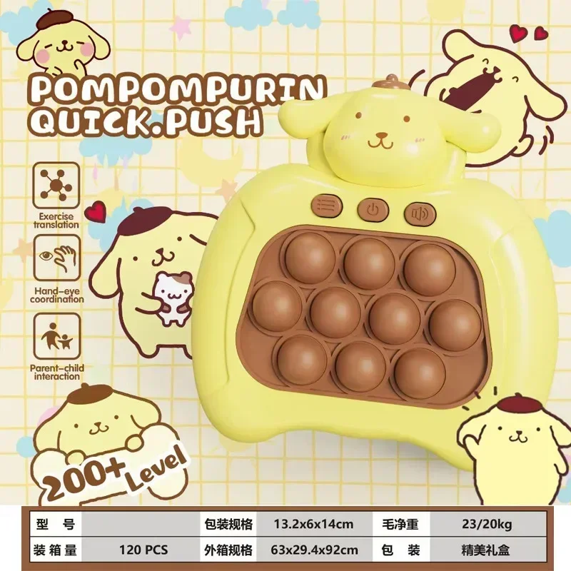 Sanrio Animação Game Console Brinquedos para Crianças, Imprensa Educativa Brinquedos para Estudantes, Hello Kitty Cinnamoroll Kuromi, Stress Relief Game