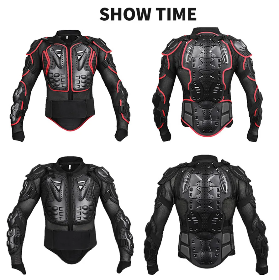 WOSAWE Sports Motorcycle Armor Protector Jacket Motocross Guard Sleeve Back Support Protective Gears Chest Body Protection