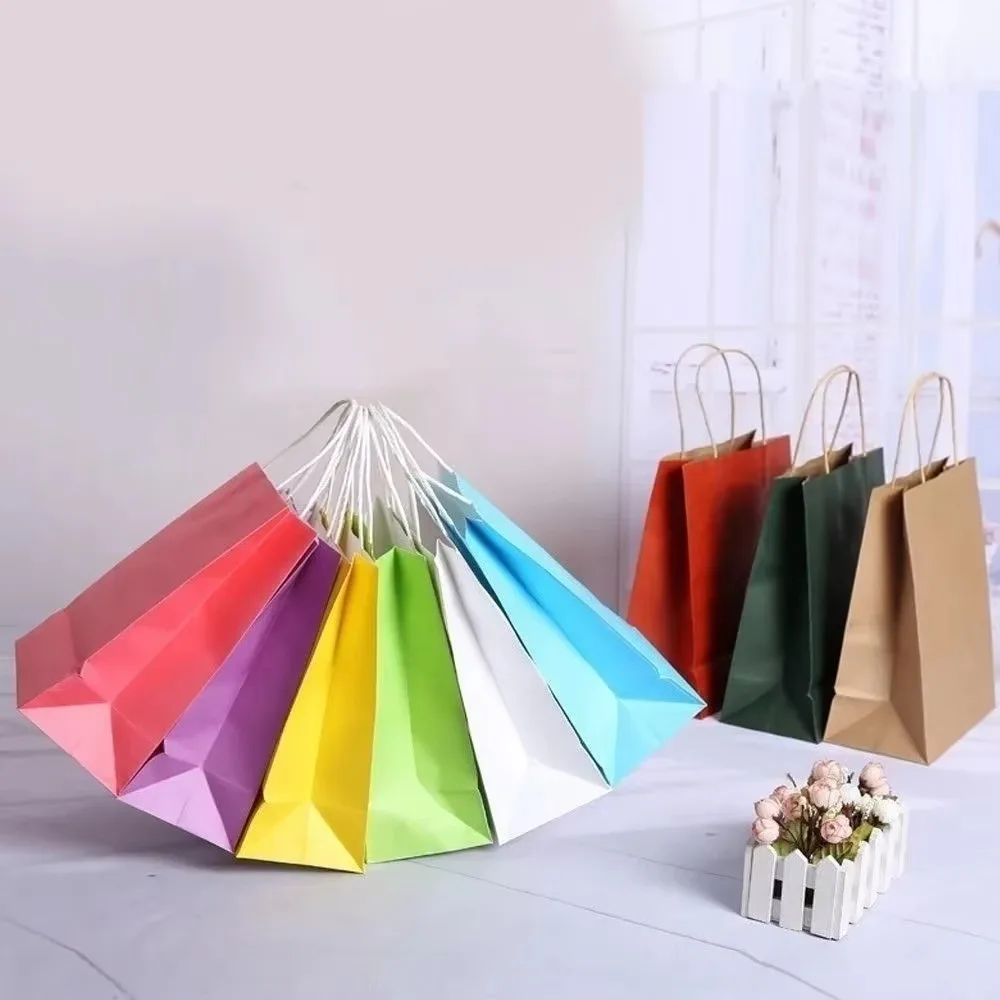 1/10pcs  Kraft Paper Gift Bag with Handles Paper Boxes for Packaging Gifts  Christmas Gift Box Gift Box Packaging  Gift Bag