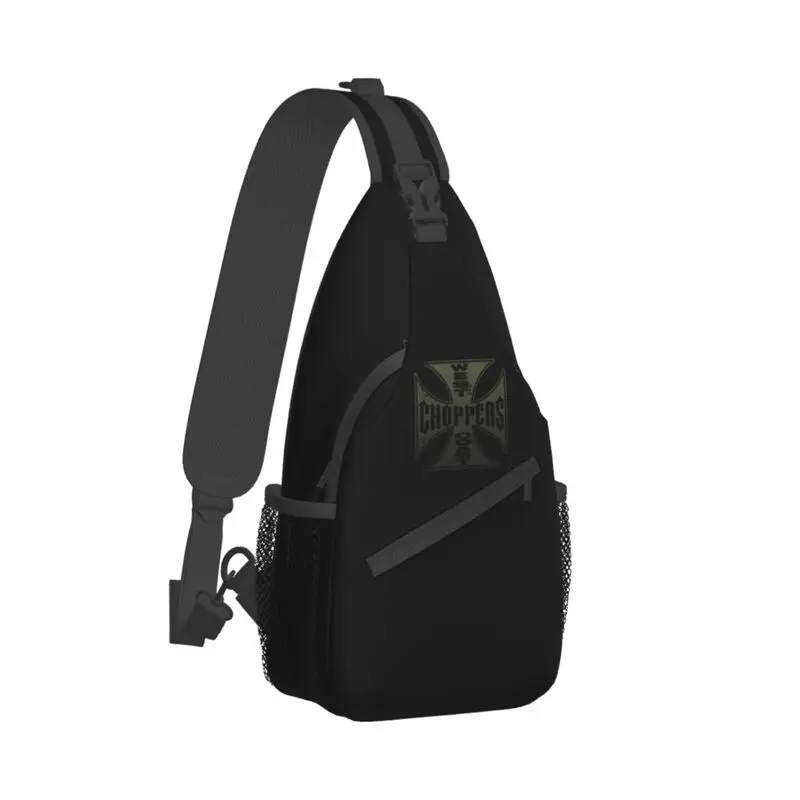 Cool West Coast Chopper Iron Cross Sling Bag for Traveling Men Crossbody Chest Backpack Shoulder Daypack