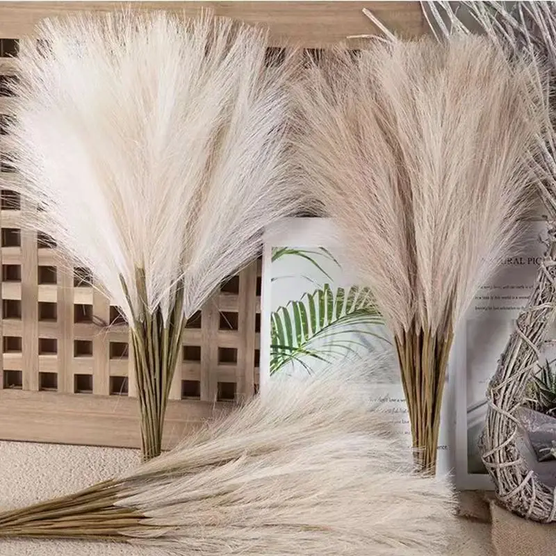 10pcs Faux Pampas Grass, Pampas Grass For Floor Vase, Pampas Grass Decor Tall For Vase Fillers, Boho Rustic Farmhouse Home Decor