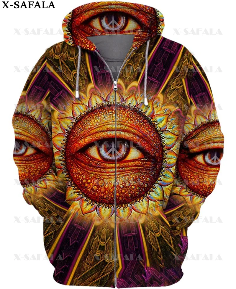 Hippie Trippy Psychedelic 3D Print Zipper Hoodie Man Female Pullover Sweatshirt Hooded Jacket Jersey Tracksuits-4