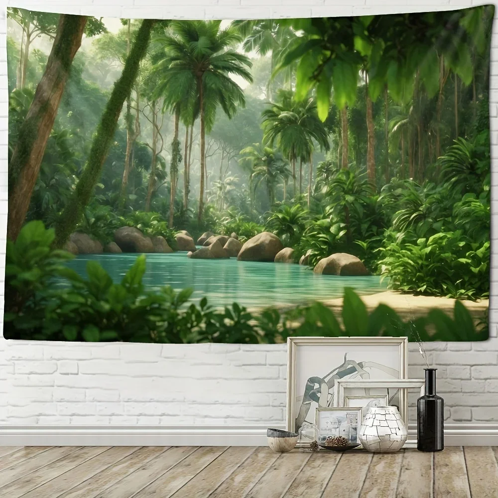 Style Tapestry Showing Forest Mountain Scenery Beautiful Wall Decoration for Living Room Bedroom