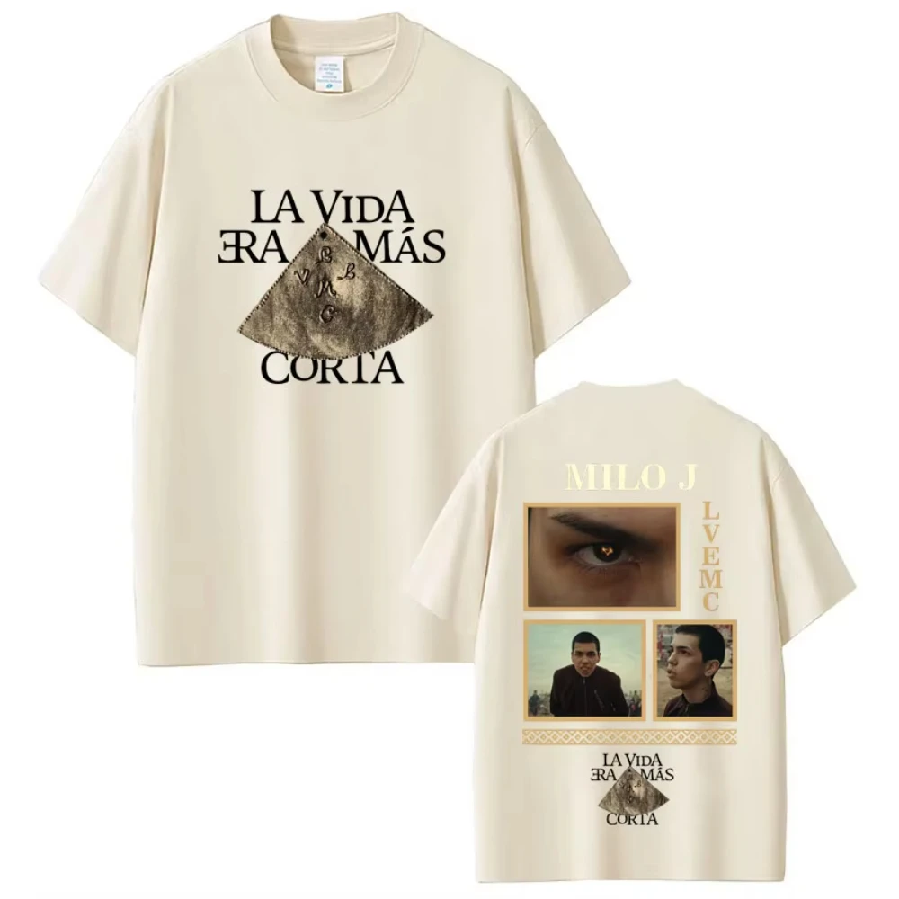 Rapper Milo J La Vida Era Mas Corta Album T Shirt Fans Gifts Men Women Hip Hop T-shirts Cotton Casual Short Sleeve T-shirts Tops