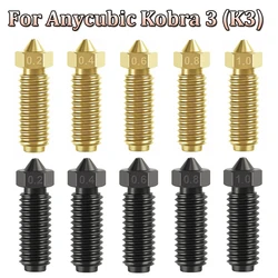 5/10pcs Hardened Steel Nozzles For Anycubic Kobra 3 Brass Nozzle For K3 Kobra 3 Combo Hotend 3D Printer Part For 1.75mm Filament