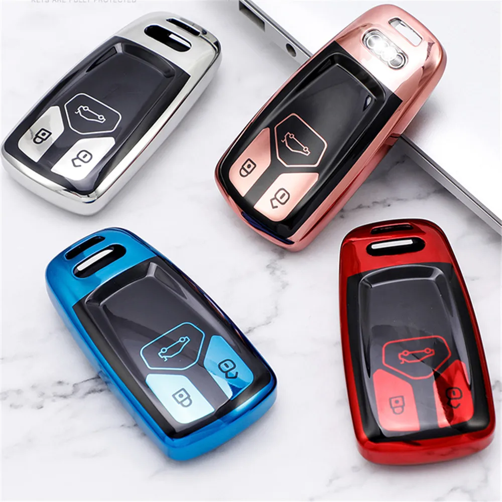 Car Smart Key Cover Case Bag for Audi A4 B9 A5 A6 8S 8W Q5 Q7 4M S4 S5 S7 TT TTS TFSI RS Protector Accessories