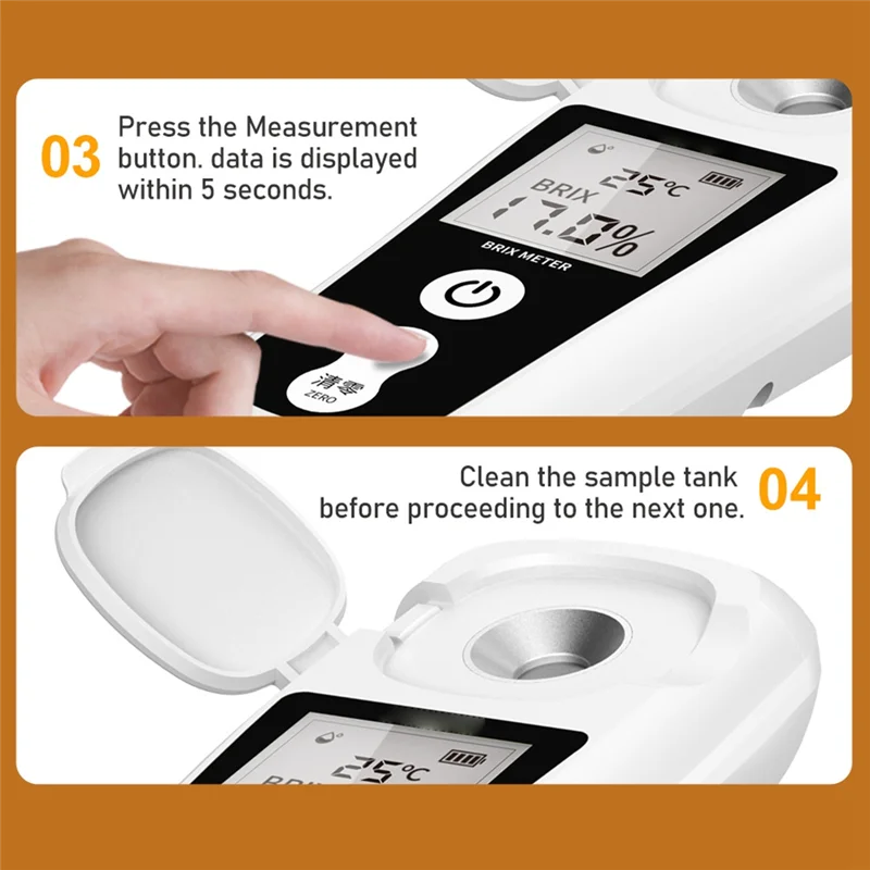 Digital Brix Meter Rechargeable Sugar Saccharometry Meter For Measuring The Liquid Sugar Content Of Fruit Drink Honey-N33R