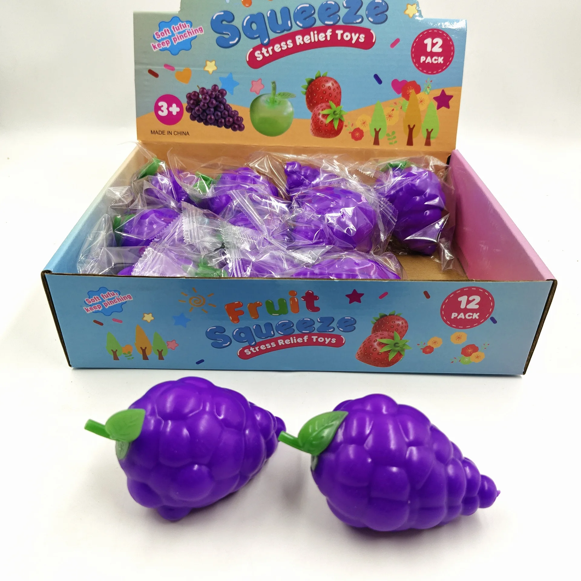 

Creative Novelty Squishy Grape Fidget Toy Slow Rebound Stress Relief Squeeze Doll Office Anxiety Relief Vent Toy For Kids Adults