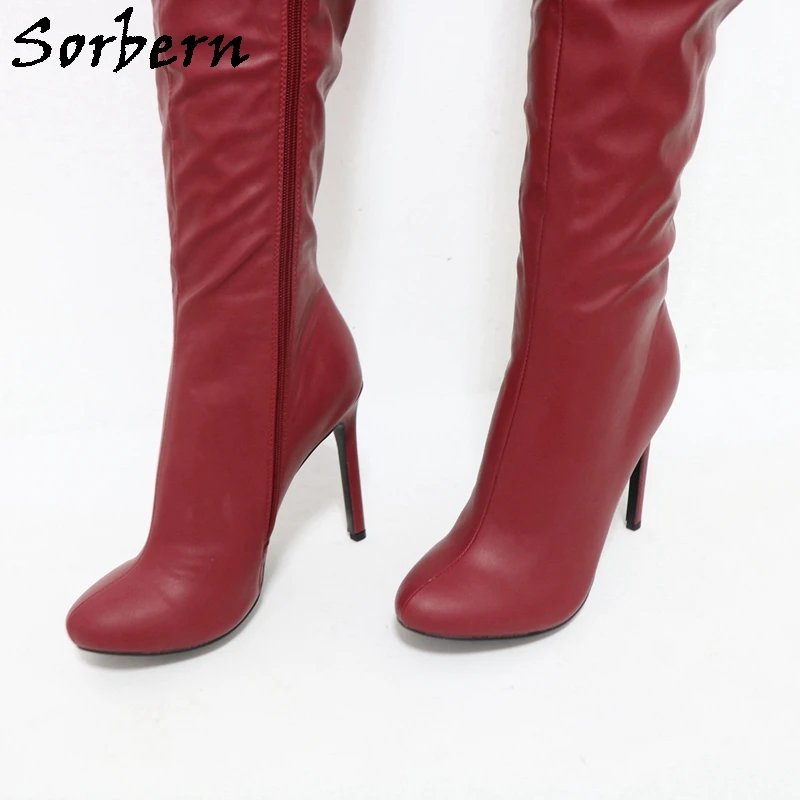 Sorbern Sexy Crotch Thigh Boots Women Unisex Stilettos High Heel Fetish Boot Custom Shaft Length 80Cm Inside/100Cm Outside
