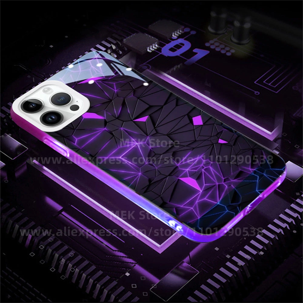So Cool Crushing Effect Luminous Phone Case LED Light Transparent Shockproof Cover For iPhone Air 17 Pro Max 12 11