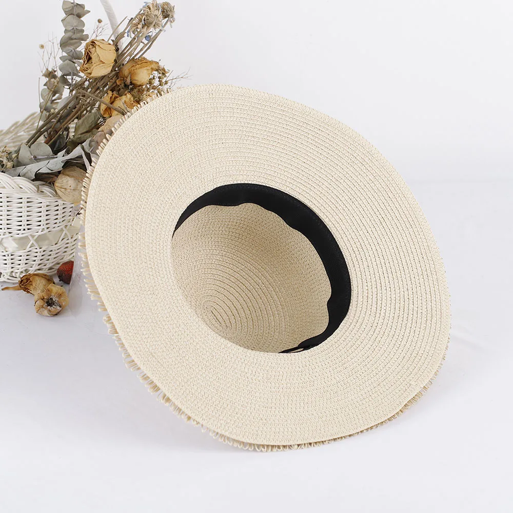 2023 hats for women wide Golf cap straw hat women's hats for the sun New Women hat Summer hat cap Tassel hat bag suit sun visor