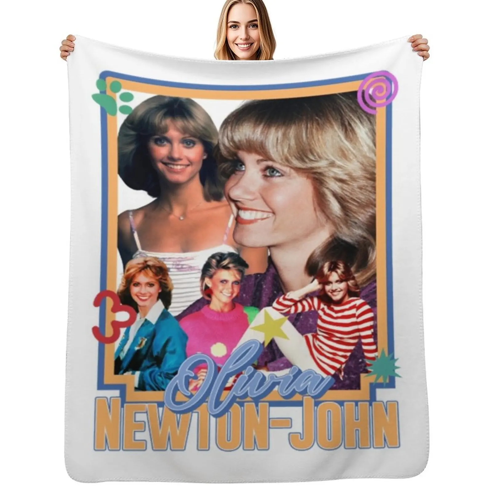 Olivia Newton John Throw Blanket Blankets For Bed for sofa For Baby Personalized Gift Thermals Travel Cute Blankets