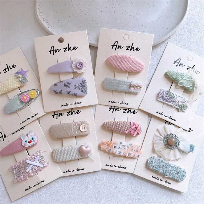 

Fabric Plaid Bow Flower Hair Clips for Girls Side Bangs Baby BB Clips Cute Non Slip No Damage Toddler Hair Barrettes Headwear