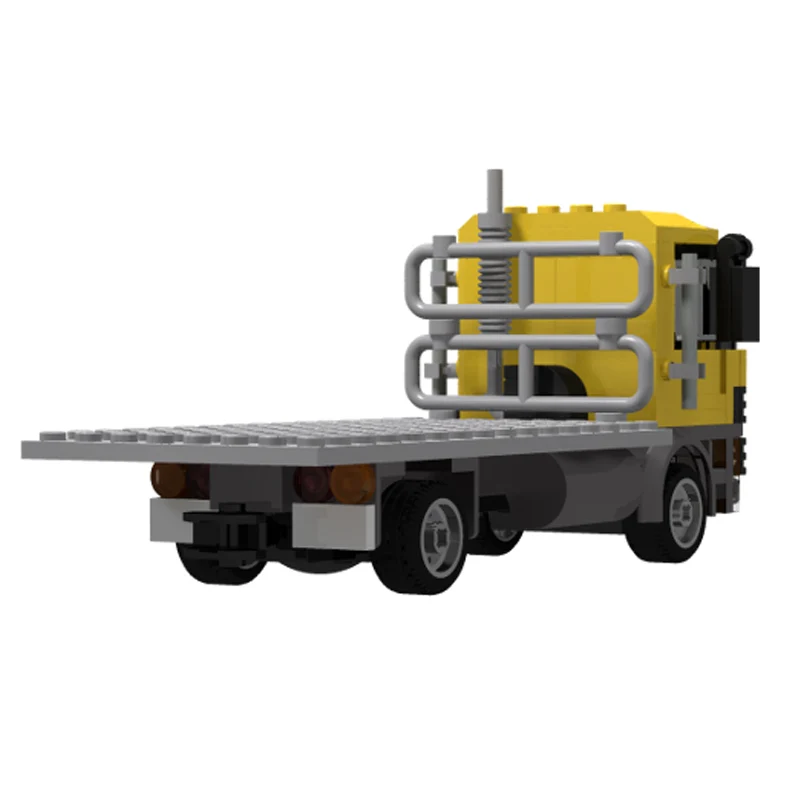 Modelo de coche urbano, ladrillos de construcción MOC, transporte clásico, camión de plataforma, tecnología Modular, regalos de vacaciones para niños, juguetes para montar, traje