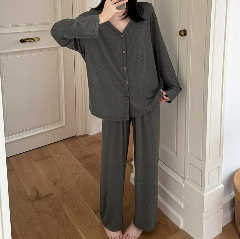 

Pajama Sets Embroidered Wedding Women Spring Summer Anti Wrinkle Three Quarter Sleeve Round Neck Capri Pants Cool Light Thin Ins