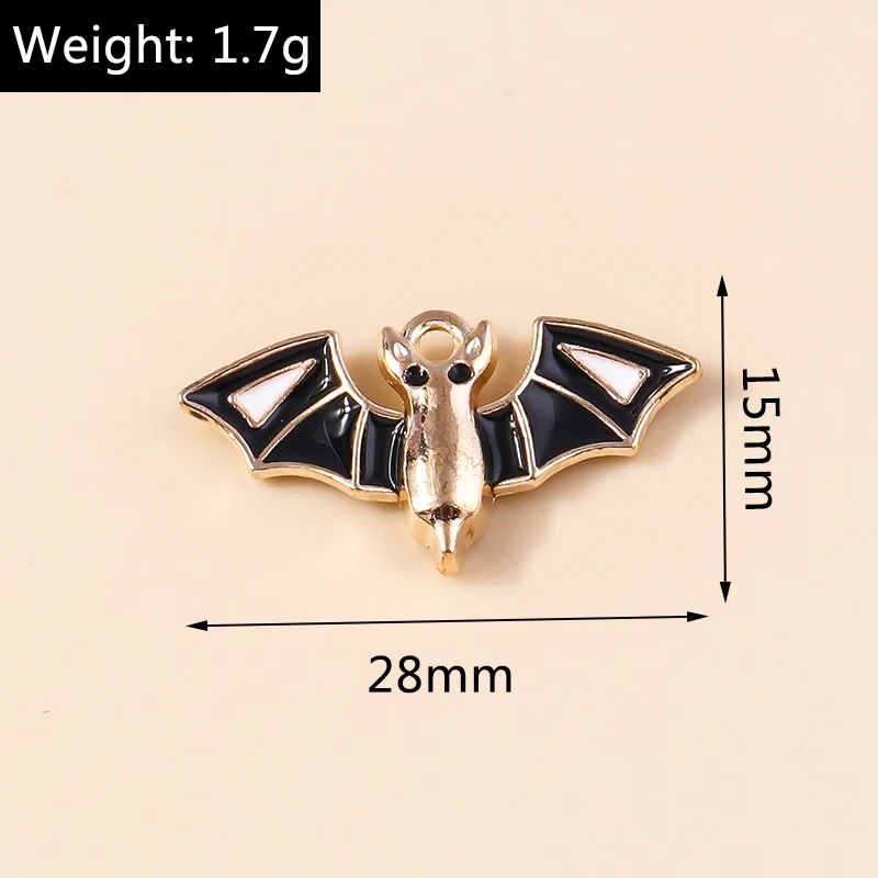 Leslie 10 stücke Mode Halloween Charme Emaille Horror Augapfel Spinne Hexe Geist Kürbis Anhänger für DIY Schmuck machen Accessoires – Detail 17