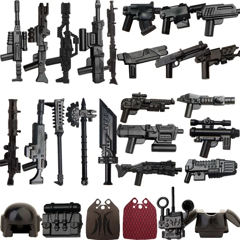 Military Building Blocks Star Movie Solider Figures Wars Weapon Guns Equipments Accessories Cloaks Axes Helmets Armor Mini Brick