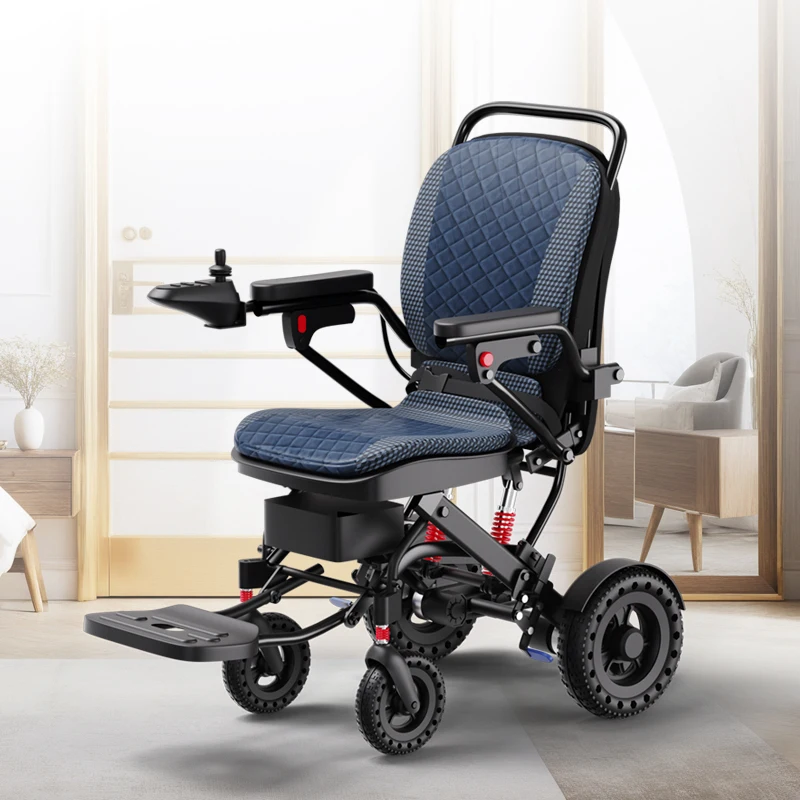 Manufacture Offer Super Lightweight Foldable Easy PortableElectric Wheelchair For Outdoor And Indoor Use