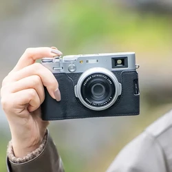 x100v Etui na aparat z prawdziwej skóry Skórzana torba na aparat cyfrowy do pracy ręcznej Prawdziwa skóra w stylu retro Ochronna dla Fuji x100vi