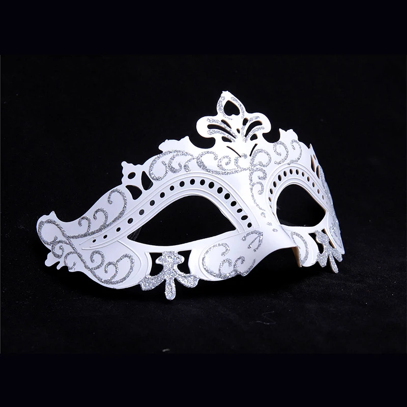 Women Masquerade Masks Mardi Gras Hollow Out Shiny Deecorations Venetian Party Halloween Festival Bar Banquet Accessories Black