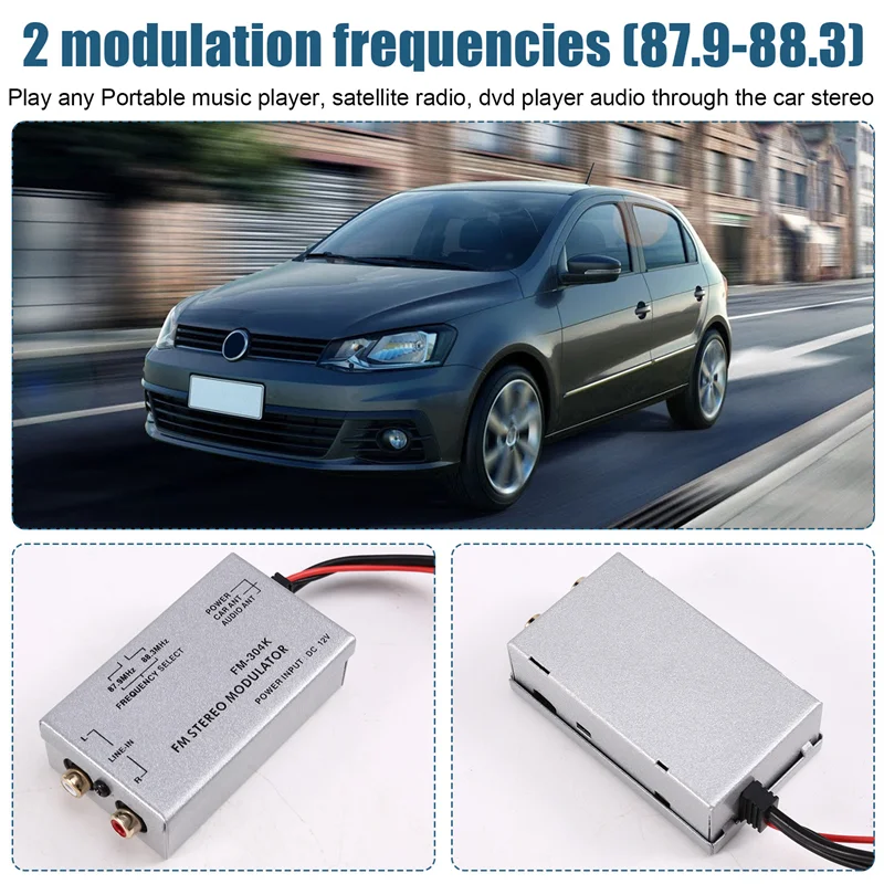 ABSQ-In-Car Factory Radio Enhancement With RCA AUX Audio Input Adapter And FM Wired Modulator