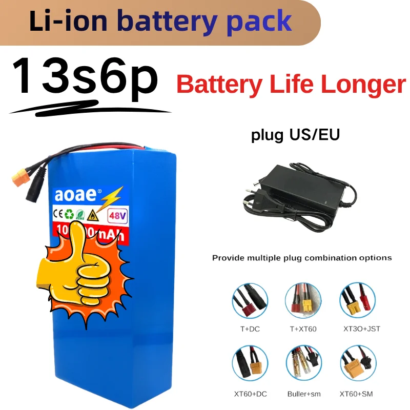 13s6p 48V 100Ah  Lithium Battery 100% Original  Pack Citycoco Motorized Scooter Batteries Built in 30A BMS Battery Life Longer