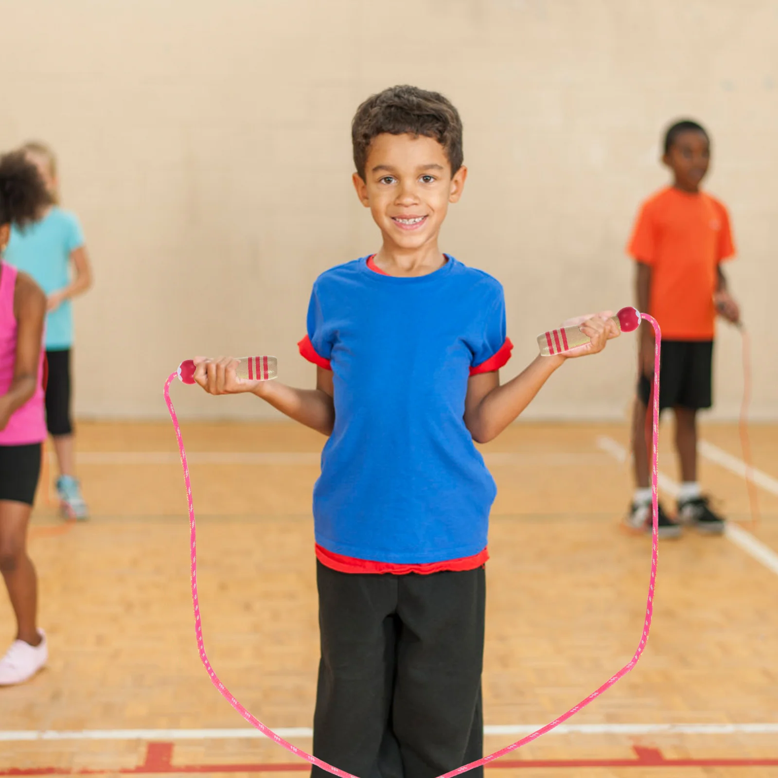 

2Pcs Adjustable Jump Rope Wooden Handle Portable Skipping Rope for Balance Rhythm Exercise Skipping Ropes